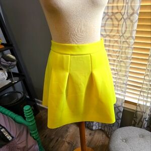 Banana Republic Vibrant Yellow Skater Skirt